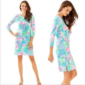 Lilly Pulitzer Charley Dress Multicolor Swizzle In 3/4 Sleeve Casual Cotton XS